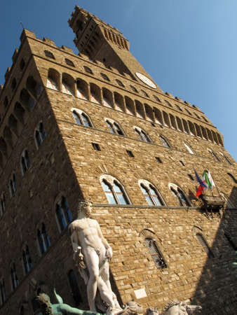 The Old Palace (Palazzo Vecchio or Palazzo della Signoria), Florence, Italyの写真素材