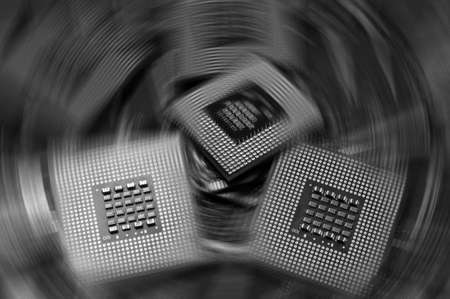 CPU Processors black and white as backgroundの写真素材