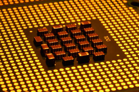 Computer processors aligned. background.