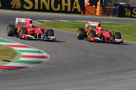Mugello CIRCUIT, ITALY - OCT: Esteban Gutierrez of Scuderia Ferrari F1 on Show session during FINALI MONDIALI FERRARI, 2015, in Mugello Circuit, Italyのeditorial素材
