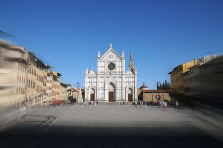 The Basilica of Santa Croce in Florence. The Basilica of Santa Croce is the principal Franciscan church in Florence, Italy.のeditorial素材