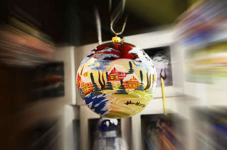 Christmas balls in a market, ornaments.の写真素材