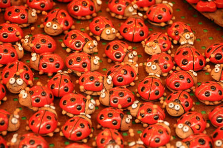 Christmas Decorations. small red ladybugs