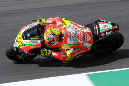 MUGELLO - ITALY, JULY 13 2012: Italian Ducati rider Valentino Rossi during 2012 TIM MotoGP GP of Italy.のeditorial素材