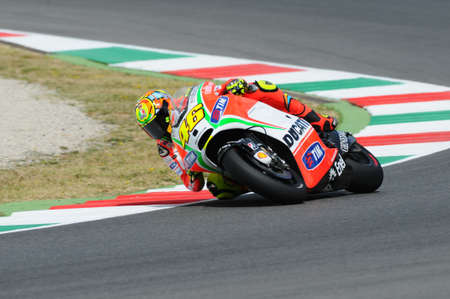 MUGELLO - ITALY, JULY 13 2012: Italian Ducati rider Valentino Rossi during 2012 TIM MotoGP GP of Italy.のeditorial素材