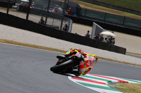 MUGELLO - ITALY, JULY 13 2012: Italian Ducati rider Valentino Rossi during 2012 TIM MotoGP GP of Italy.のeditorial素材