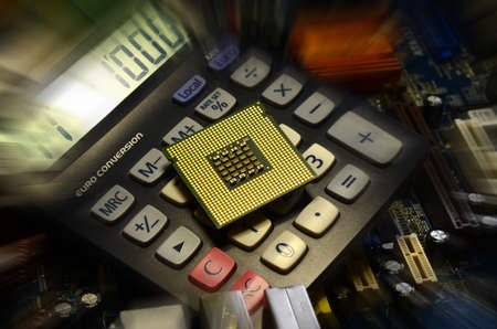 CPU on the calculatorの写真素材