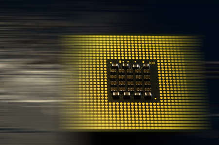 CPU Processor over Motherboard with effects. background