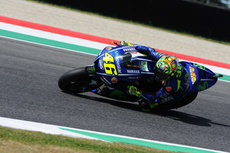 MUGELLO - ITALY, JUNE 2: Italian Yamaha rider Valentino Rossi at 2017 MotoGP GP of Italy on June 2, 2017のeditorial素材