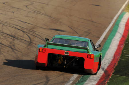 Imola Classic 22 Oct 2016 - Lancia Beta Montecarlo 1979 driven by unknown, during practice on Imola Circuit, Italy.のeditorial素材