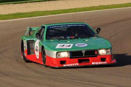 Imola Classic 22 Oct 2016 - Lancia Beta Montecarlo 1979 driven by unknown, during practice on Imola Circuit, Italy.のeditorial素材