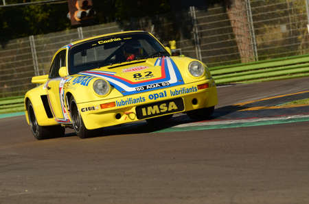 Imola Classic 22 Oct 2016 - PORSCHE 911 RSR 3L 1974 driven by Michel Lecoir / Raymond NARAC, during practice on Imola Circuit, Italy.のeditorial素材