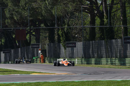21 April 2018: Hartley, Steve GB run with historic F1 car Arrows A4 during Motor Legend Festival 2018 at Imola Circuit in Italy.のeditorial素材