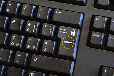 Computer Keyboard with GDPR Buttonの写真素材