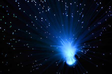 Abstract Internet technology. Fiber optic blue background
