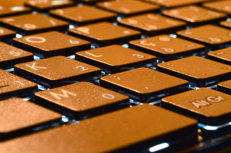 Backlit Laptop Keyboardの写真素材