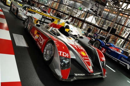 BOLOGNA, ITALY - 2 DECEMBER 2010 Audi R10 TDI 24 Hours of Le Mans exhibited at the Bologna Motor Show. Italyのeditorial素材
