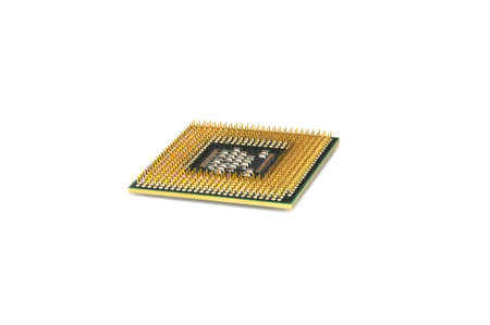 cpu processor chip isolated on whiteの写真素材
