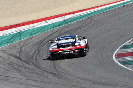 Italy - 29 March, 2019: Mercedes AMG GT3 of Hofor-Racing Switzerland Michael Kroll Team driven by Alexander Prinz/Kenneth Heyer/Christiaan Frankenhout in action during 12h Hankook Race at Mugello Circuit.のeditorial素材