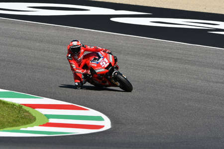 Mugello - Italy, 1 June: italian Ducati Team rider Michele Pirro in action at 2019 GP of Italy of MotoGP on June 2019 in Italyのeditorial素材