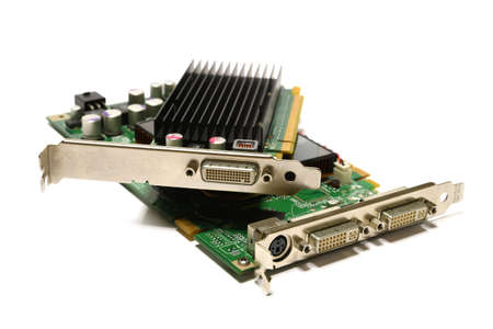 modern computer graphic card isolated on white background