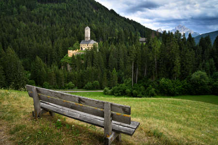 Beautiful view of Castle of Monguelfo during summer season, Val Pusteria, South Tyrol in Italy.の写真素材