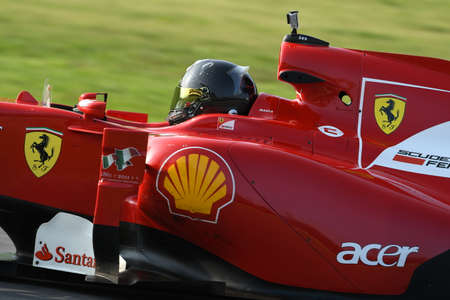Mugello Circuit, 24 October 2019: Ferrari F1 model F10 year 2010 in action during Finali Mondiali Ferrari 2019 at Mugello Circuit in Italy.のeditorial素材
