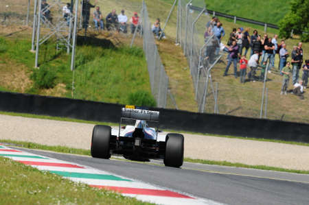 MUGELLO, ITALY - MAY 2012: Kamui Kobayashi of Sauber F1 Team races on training session in Mugello Circuit, Italy.のeditorial素材