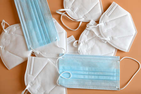 Surgical mask with KN95 or N95 mask for protection pm 2.5 and corona virus. Prevention of the spread...