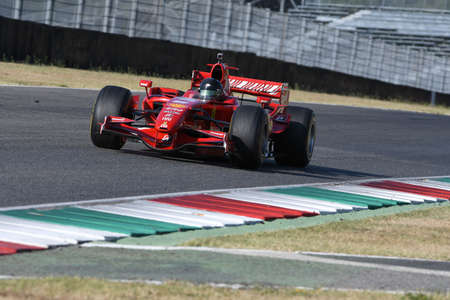 MUGELLO, ITALY - 28 August 2020: Ferrari F1 2007 ex Kimi Raikkonen in action during Ferrari Racing Days 2020 at Mugello Circuit in Italy.のeditorial素材