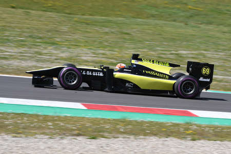 Scarperia, 9 April 2021: GP2 Formula driven by unknown in action at Mugello Circuit during BOSS GP Championship practice. Italyのeditorial素材