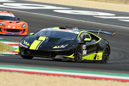 Mugello Circuit, Italy - July 15, 2017: Lamborghini Huracan GTCs ANTONELLI Motorsport Team driven by DESIDERI Matteo - NECCHI Piero, Italian GT Championship in Mugello Circuit.のeditorial素材