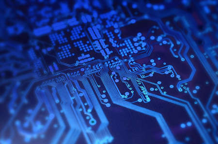 close-up of electronic components, electronic board.