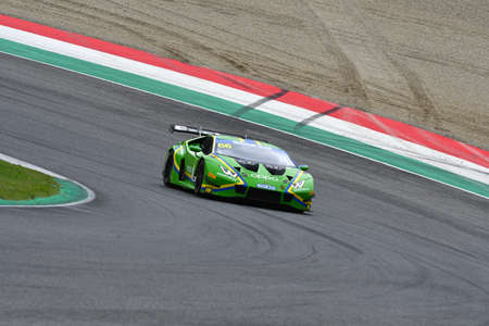 Mugello Circuit, Italy - October 8, 2021: Lamborghini Huracan GT3 Evo of Team VSR drive by Federico - Peklin in action during Qualifyng session of Italian Championship GT in Mugello Circuit.のeditorial素材