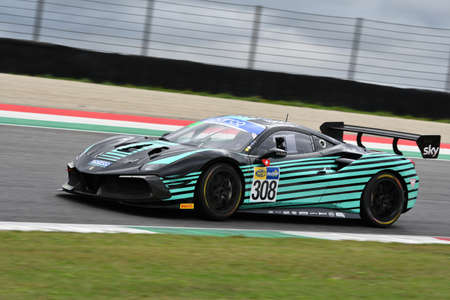 Mugello Circuit, Italy - October 8, 2021: Ferrari 488 Challenge Evo of Team KESSEL MOTORSPORT drive by NicolÃ² Rosi - Andrea Fausti during Qualifyng session of Italian Championship GTのeditorial素材