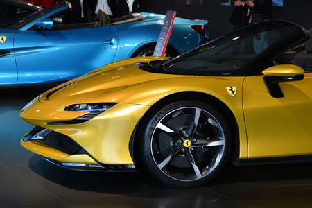 Scarperia, Mugello - 19 November 2021: Ferrari SF90 Stradale on display during Finali Mondiali...