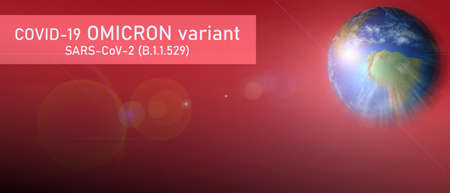 COVID-19 Omicron variant concept background. World pandemic due to a new variant of the Covid-19 virus. Illustrationの写真素材