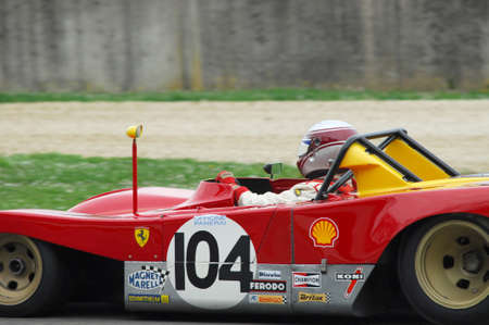 Scarperia, Mugello 5 march 2008: unknown driving Ferrari 312 pb year 1971 during practice at Mugello Circuit. Italyのeditorial素材