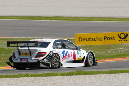 Mugello Circuit, Italy 2 May 2008: Susie Stoddart in action with AMG Mercedes C-Klasse 2007 of Persson Motorsport Team during Race of DTM at Mugello Circuit.のeditorial素材