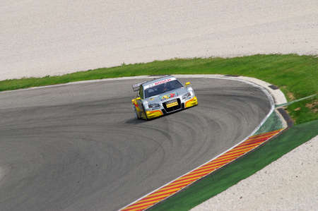 Mugello Circuit, Italy 2 May 2008: Oliver Jarvis in action with Audi A4 DTM 2007 of Team Phoenix...