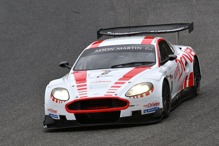 Scarperia, 3 April 2022: Aston Martin DBR9 year 2006 in action during Mugello Classic 2022 at Mugello Circuit in Italy.のeditorial素材