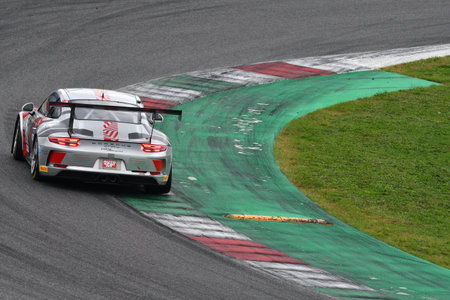 Mugello Circuit, Italy - October 21, 2022: Porsche 991.2 GT3 Cup of team GDL Racing in action during qualifying session of Italian Championship GTのeditorial素材