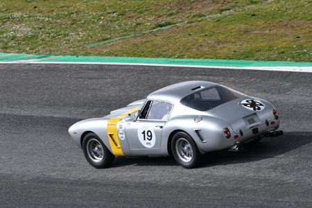 Scarperia, 3 April 2022: Ferrari 250GT SWB year 1961 in action during Mugello Classic 2022 at Mugello Circuit in Italy.のeditorial素材