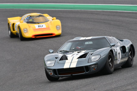 Scarperia, 2 April 2023: Ford GT40 C of year 1965 in action during Mugello Classic 2023 at Mugello...