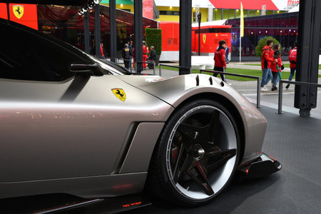 Scarperia, Mugello - 28 October 2023: Detail of Ferrari one-off KC23 on display during Ferrari World...