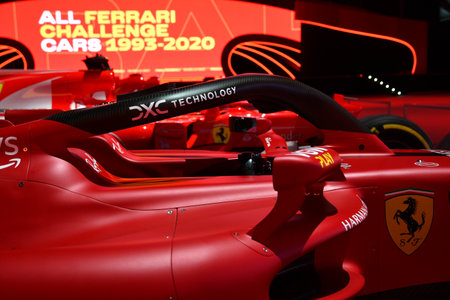 Scarperia, Mugello - 28 October 2023: Detail of Ferrari F1-75 of Charles Leclerc and Carlos Sainz on...