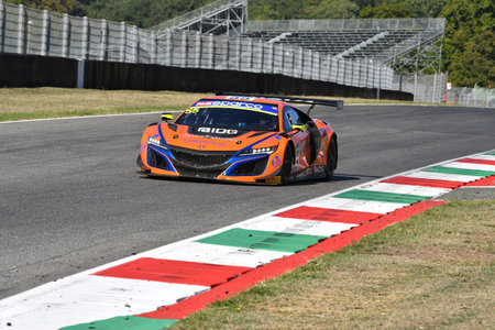 Scarperia, 29 September 2023: Honda Nsx of team Nova Race driven by Gnos Axel and Greco Matteo in action during practice of Italian Championship at Mugello Circuit. Italy.のeditorial素材