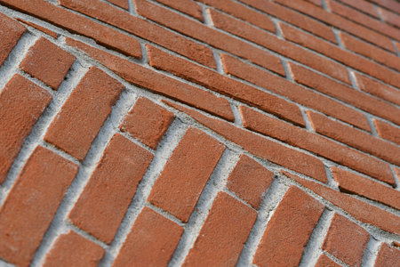 Red brick wall. Industry building constructionの写真素材