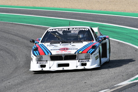 Scarperia, Italy - April 5th 2024: Lancia Beta Montecarlo Turbo Gr.5 year 1979 in action during Mugello Classic 2024 at Mugello Circuit in Italy.のeditorial素材