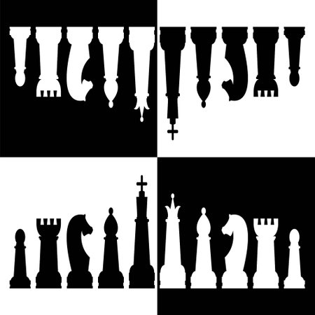 Flat chess vector collection.のイラスト素材